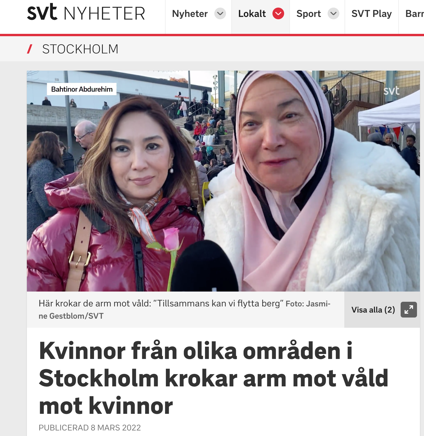 SVT intervjuar kvinnor som krokar arm i Tensta